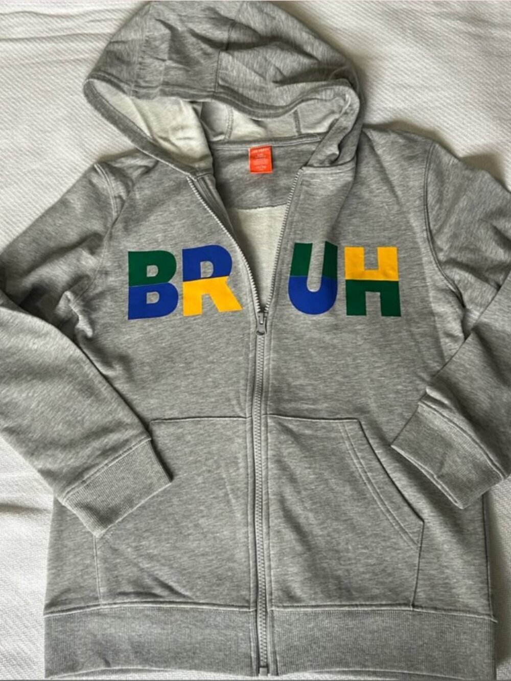 🔥4 for $25 Joe Fresh Custom BRUH Zip-Up Hoodie Youth XL (14)